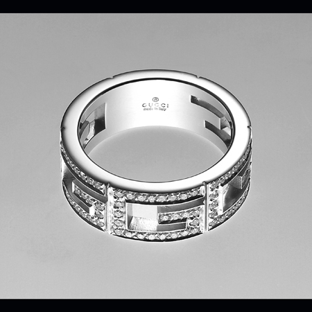 Gucci silver diamond ring
