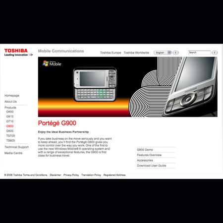 Toshiba web page 2